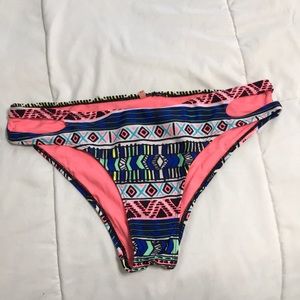 Pink tribal print bottom bikini bathing suit swim